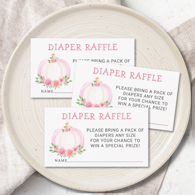 Carte D'accompagnement Baby shower Citrouille rose  de couches C (Créateur téléchargé)