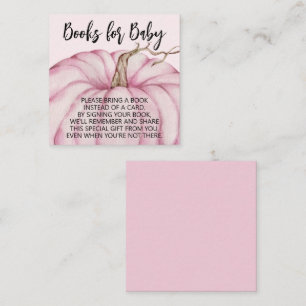 Carte D'accompagnement Baby shower Citrouille rose Livres pour bébé