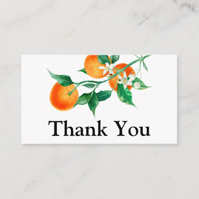 Carte D'accompagnement Baby shower Citrus, Baby shower Suite Merci (Devant)