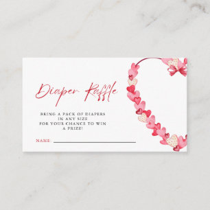 Carte D'accompagnement Baby shower Coeurs rouges rose moderne Raffle de c
