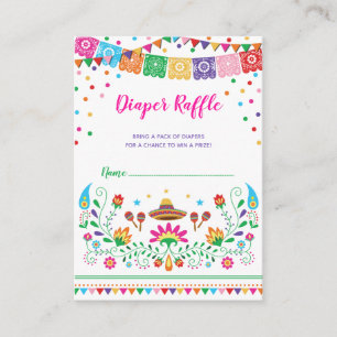 Carte D'accompagnement Baby shower coloré mexicain Fiesta Diaper Raffle