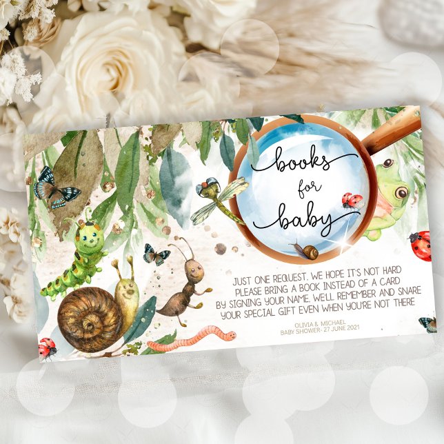 Carte D'accompagnement Baby shower Cute Bug & Caterpillar (baby shower invitation, bug baby shower, woodland baby shower, cute bug invitation, ladybug baby sho)
