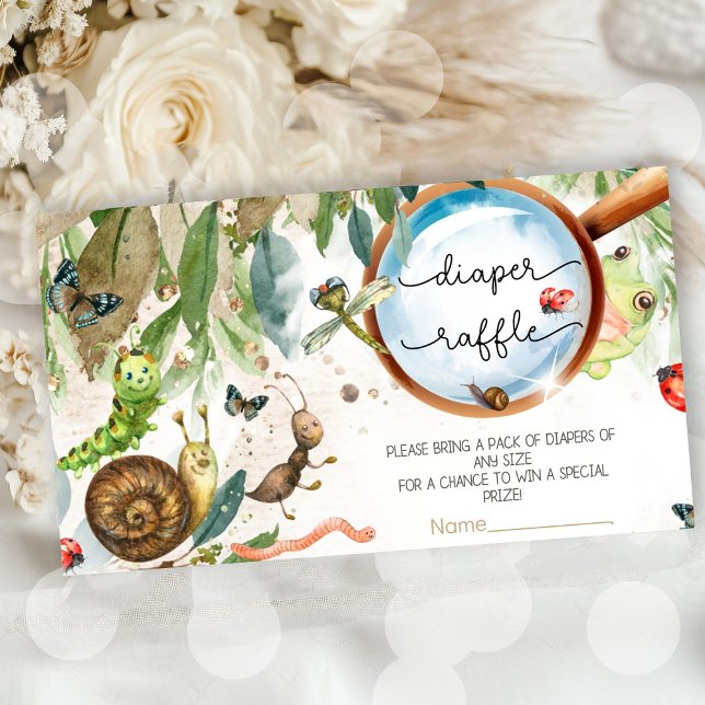Carte D'accompagnement Baby shower Cute Bug & Caterpillar (Whimsical bug and caterpillar baby shower invitations! Adorable woodland theme with ladybugs, bees, )