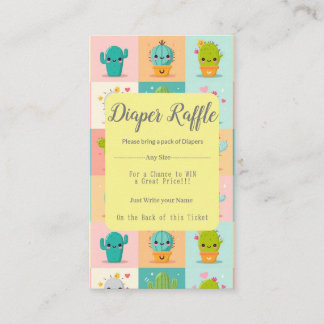 Carte D'accompagnement Baby shower Cute Cactus Kawaii