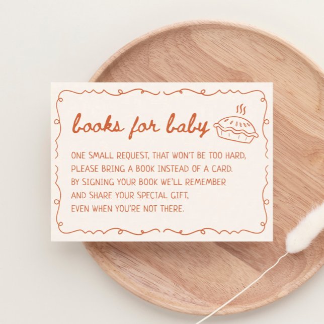Carte D'accompagnement Baby shower Cutie Pie Livres pour Baby Book Demand (Créateur téléchargé)