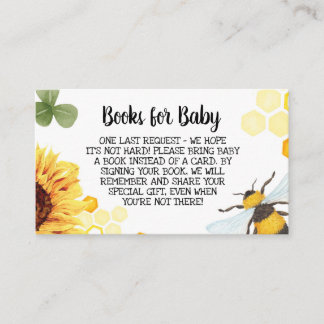 Carte D'accompagnement Baby shower d'abeilles Apportez un livre Insérer L