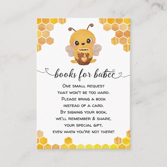 Carte D'accompagnement Baby shower d'abeilles Demande Honeycombs Neutre (Devant)