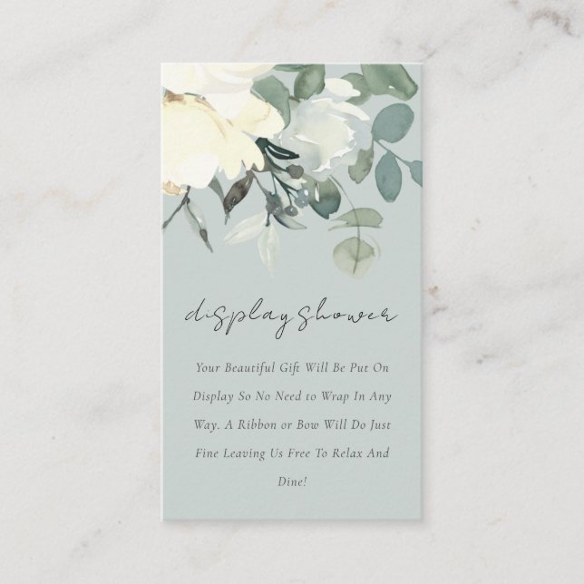 CARTE D'ACCOMPAGNEMENT BABY SHOWER D'AFFICHAGE DE BUNCH FLORAL BLANC EN I (Devant)
