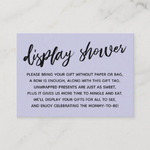 Carte D'accompagnement Baby shower d'affichage décontracté Lavender sans 