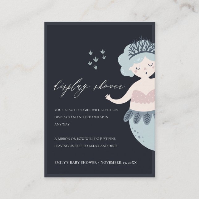 CARTE D'ACCOMPAGNEMENT BABY SHOWER D'AFFICHAGE MARINE BLEU BLEU LITTLE ME (Devant)