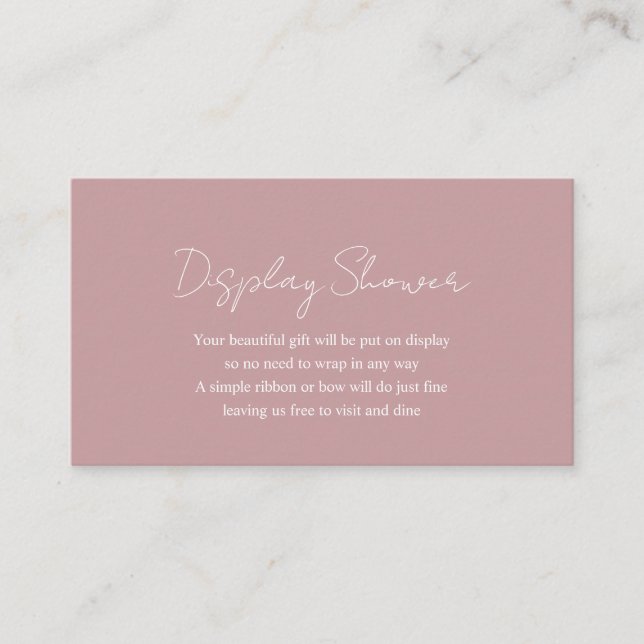 Carte D'accompagnement Baby shower d'affichage moderne simple et Dusty Ro (Devant)
