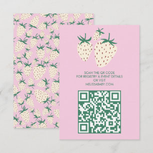 Carte D'accompagnement Baby shower d'ananas blanc mûre fraise QRcode