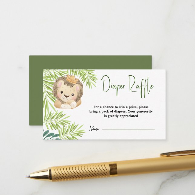 Carte D'accompagnement baby shower d'animaux safari bébé lion king (Devant/Arrière en situation)