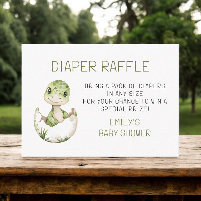 Carte D'accompagnement Baby shower d'aquarelle Dinosaur (Créateur téléchargé)