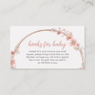 Carte D'accompagnement Baby shower d'arc floral rose pâle Livres pour béb