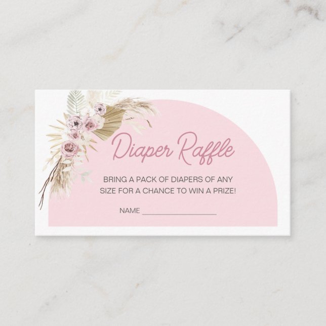 Carte D'accompagnement Baby shower d'attente rose Boho Bearly Raffin (Devant)