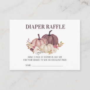 Carte D'accompagnement Baby shower d'automne, Citrouilles floraux, chiche