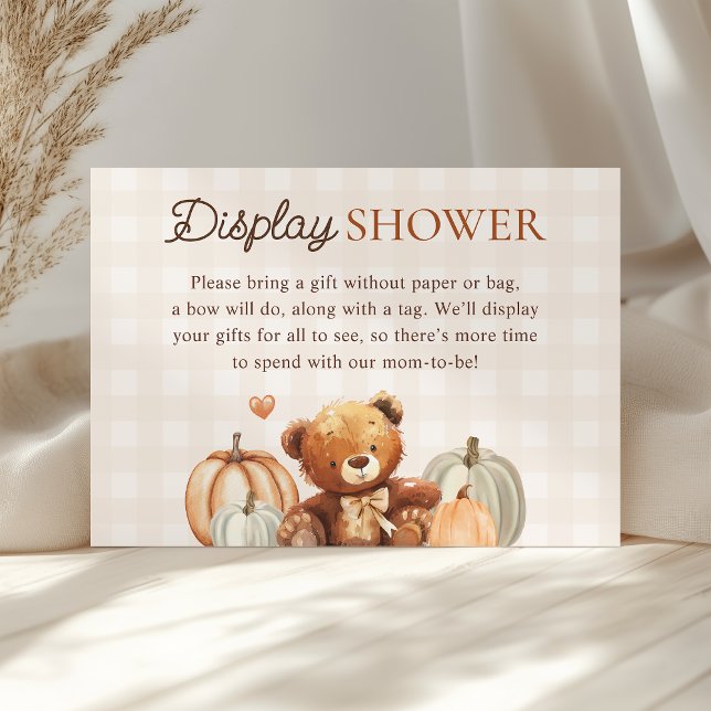 Carte D'accompagnement Baby shower d'automne petit Citrouille douche (Créateur téléchargé)