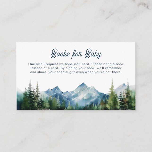 Carte D'accompagnement Baby shower d'aventure rustique Forest Mountain (Devant)