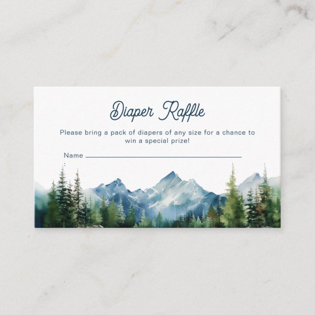 Carte D'accompagnement Baby shower d'aventure rustique Forest Mountain (Devant)