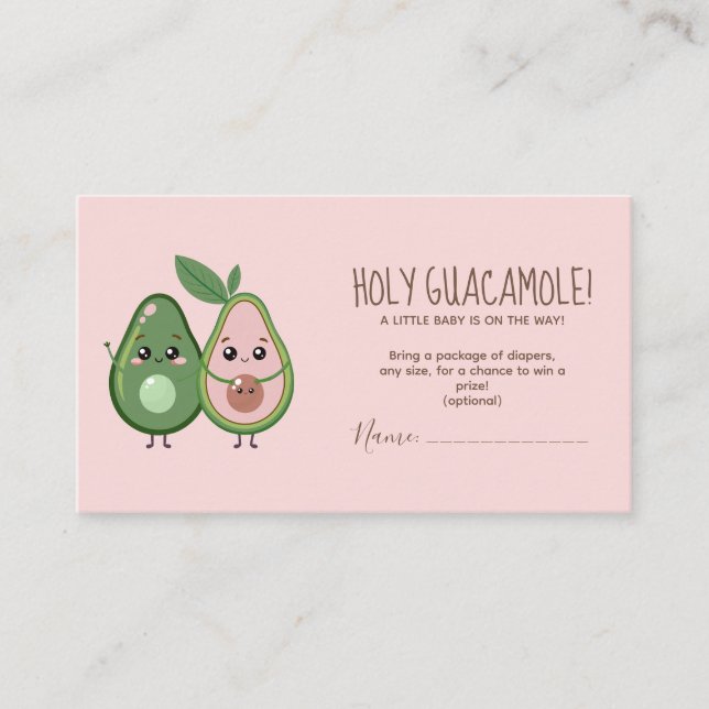 Carte D'accompagnement Baby shower d'Avocado rose Saint-Guacamole (Devant)