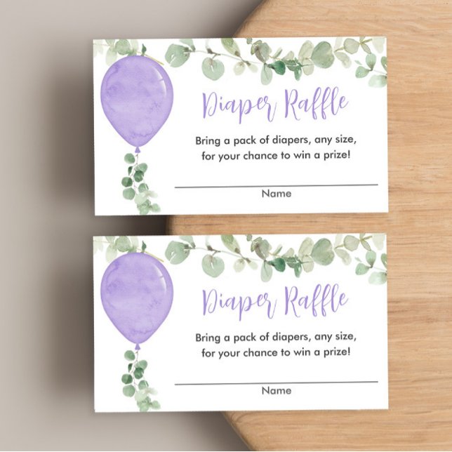 Carte D'accompagnement Baby shower de ballons de lavande violette tombole (Créateur téléchargé)