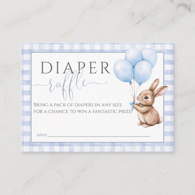 Carte D'accompagnement Baby shower de ballons de petit lapin de caleçon (Devant)