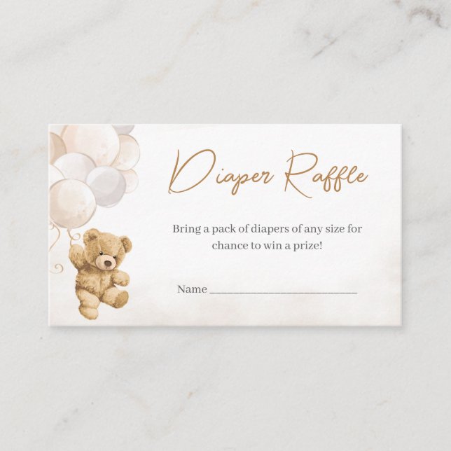Carte D'accompagnement Baby shower de ballons d'ours (Devant)