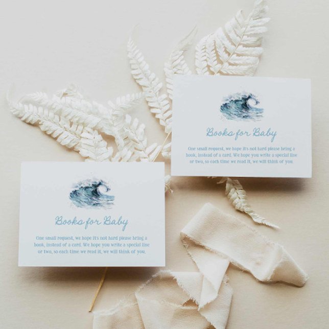 Carte D'accompagnement Baby shower de Beach Boy Livres pour bébé (Beach Seaside Baby Shower Books for Baby Cards)