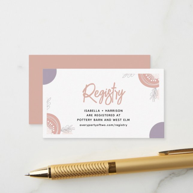 Carte D'accompagnement Baby shower de Boho Coeur minimal moderne (Devant/Arrière en situation)