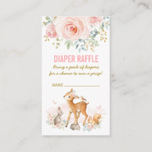 Carte D'accompagnement Baby shower de bois Fleurs roses Raffin