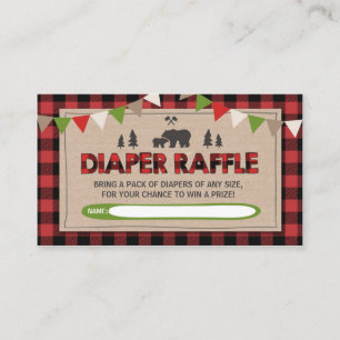 Carte D'accompagnement Baby shower de bûcheron de louveteau Raffle Bois d