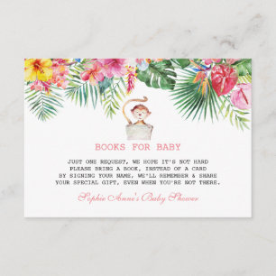 Carte D'accompagnement Baby shower de cadre de fleurs tropicales de singe