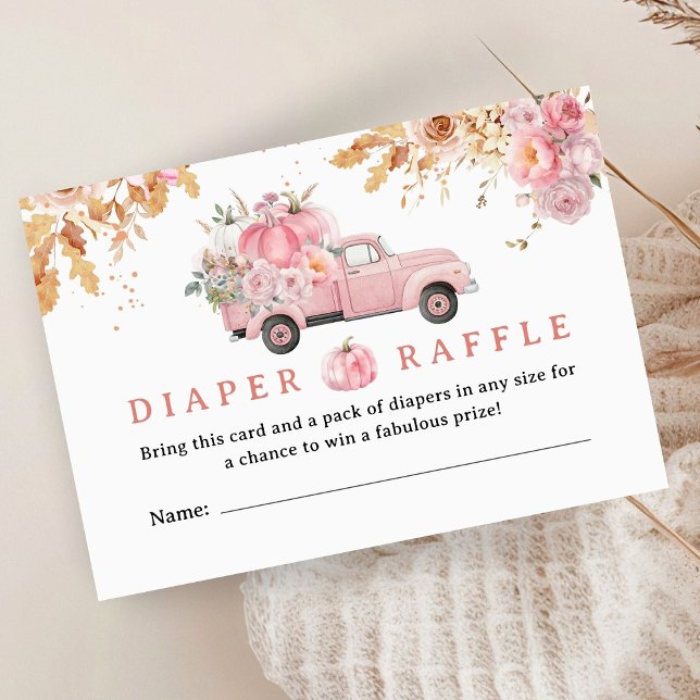 Carte D'accompagnement Baby shower de camion Citrouille rose Chauffage d' (Créateur téléchargé)