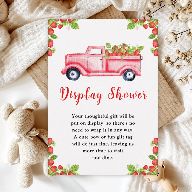 Carte D'accompagnement Baby shower de Camion fraise avec douche (Créateur téléchargé)
