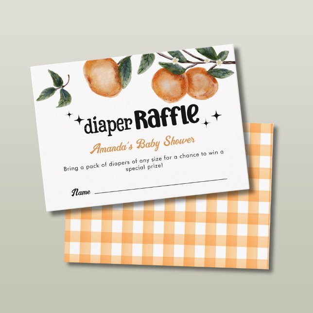 Carte D'accompagnement Baby shower de carafe à couches d'agrumes orange C (Créateur téléchargé)