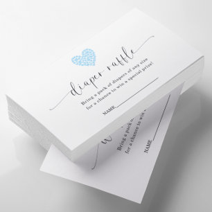 Carte D'accompagnement Baby shower de carafe bleu Coeur