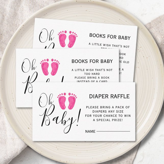 Carte D'accompagnement Baby shower de carafe de couches rose pieds (Créateur téléchargé)