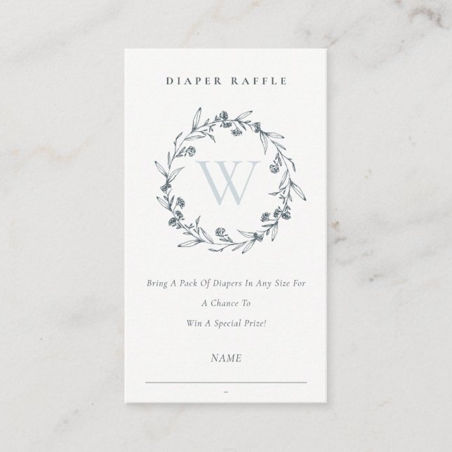 Carte D'accompagnement Baby shower de carafe de monogramme Laurel Wreath (Devant)