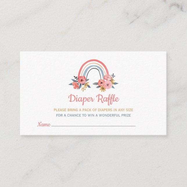Carte D'accompagnement Baby shower de carafe floral arc en ciel coloré (Devant)
