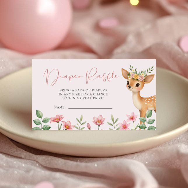 Carte D'accompagnement Baby shower de carafe florale de cerfs mignons (Créateur téléchargé)