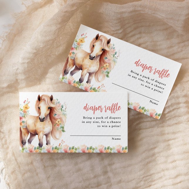 Carte D'accompagnement Baby shower de Cheval Floral Raffle (Créateur téléchargé)