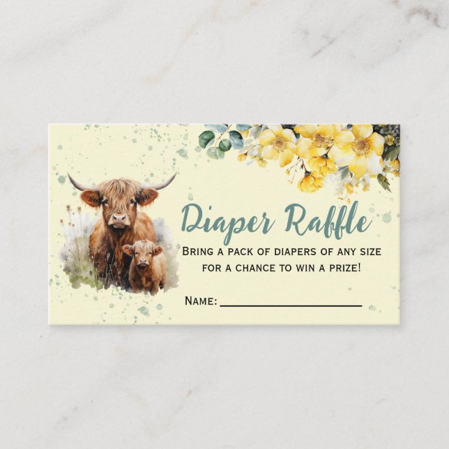 Carte D'accompagnement Baby shower de chevalier de vache Highland (Devant)