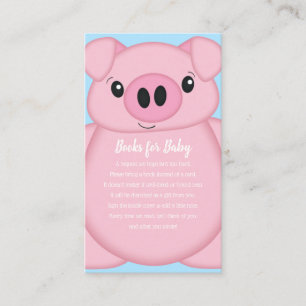 Carte D'accompagnement Baby shower de cochon bleu