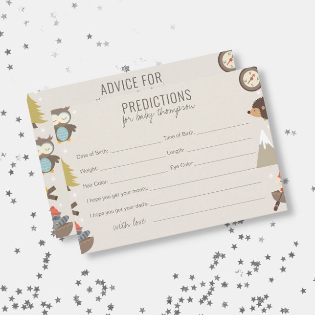 Carte D'accompagnement Baby shower de conseils pour des prévisions neutre (Créateur téléchargé)
