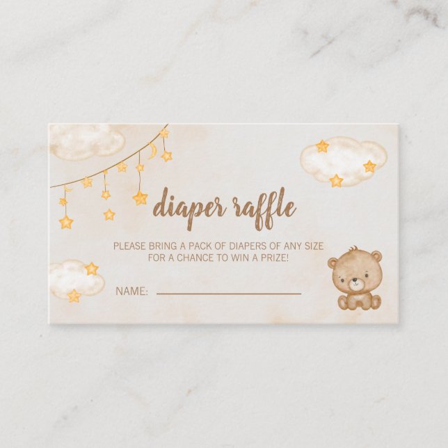 Carte D'accompagnement Baby shower de couche Brown mignonne (Devant)