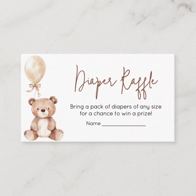 Carte D'accompagnement Baby shower de couche de  de l'ours Brown (Devant)