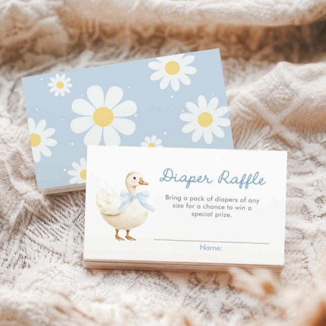 Carte D'accompagnement Baby shower de couche de  de soie bleu (Blue Silly goose diaper raffle ticket card)