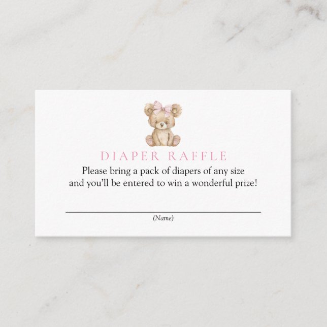 Carte D'accompagnement Baby shower de couche de  rose (Devant)