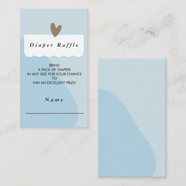 Carte D'accompagnement Baby shower de couches bleu clair moderne Raffle (Devant / Derrière)